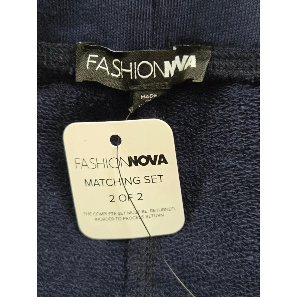 Fashion Nova Unwind Time Halter Pant Set Women XL Navy NWT $45 HKTP26963